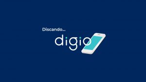 Imagem do logotipo Digio no centro da tela e, ao lado superior esquerdo, a palavra