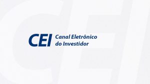 Fundo branco da imagem. No centro o logotipo do Canal Eletrônico do Investidor.