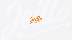 Fundo da imagem branco. Ao centro da imagem o logotipo do App Jeitto.