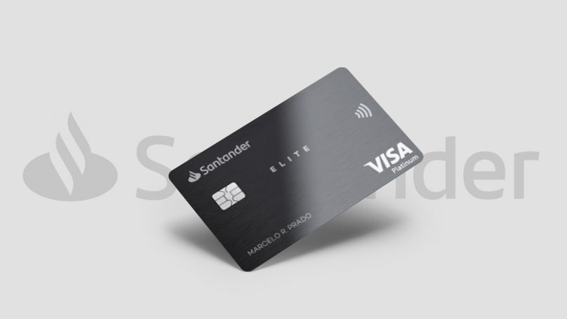 Imagem do Cartão de Crédito Santander Elite Platinum Visa.