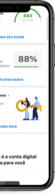 Tela de celular que mostra a página de consulta ao score da Foregon